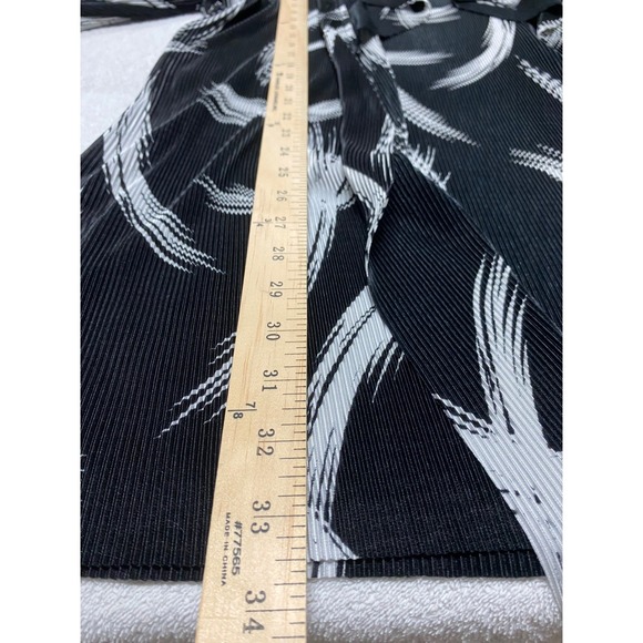 Frank Lyman Black White Abstract Pleated Kimono Cardigan Jacket Women Size 18 - Picture 3 of 7